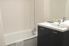 salle de bains avec baignoire
