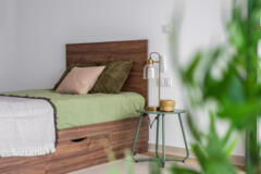 Lit douillet et chevet design