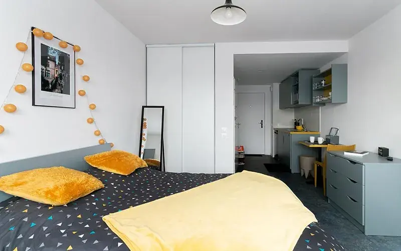 Logement - Lit double - All Suites Study Aulnoy Lez Valenciennes