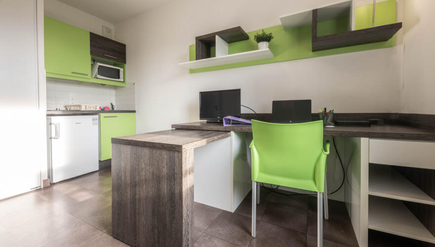 Studio Pièce Principale et cuisine - Artémisia Campus Universités