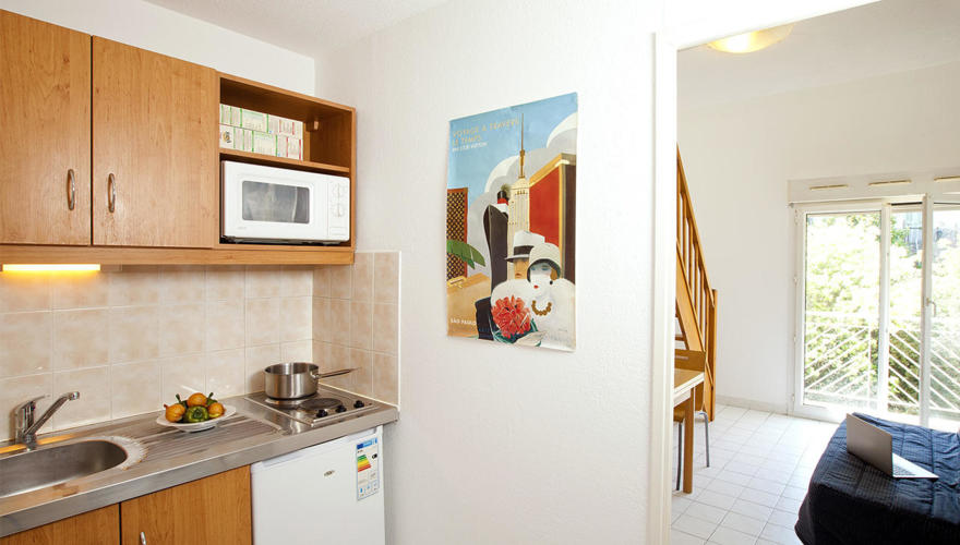 Appartement T1 Bis - Cuisine - Les Estudines Nice Méditerranée