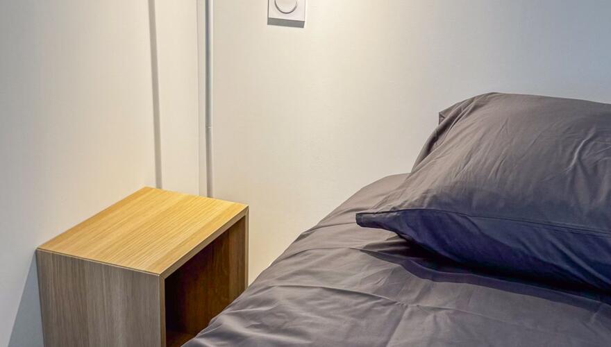 Coin nuit d'un studio du coliving CAPUCINS à Angers - CAPUCINS