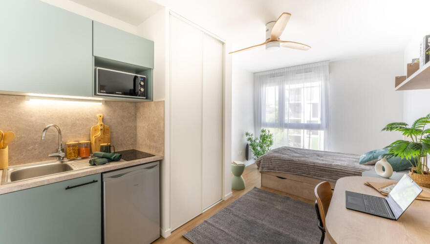 Canvas Bordeaux East in Lormont - Bronze Studio - Studio tout équipé avec kitchenette
