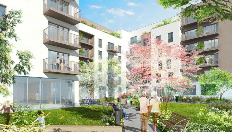 Façade de la résidence services seniors Calandra à Villepinte - Domitys Casandra Villepinte