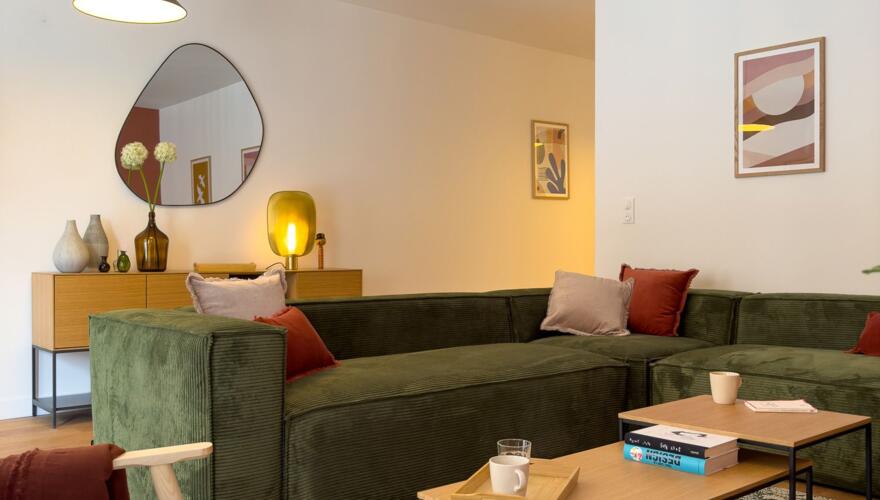 Canapé partagé du coliving ALLURE à Nantes - ALLURE