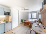 Canvas Bordeaux East in Lormont - Silver Studio - Kitchenette équipée ouverte sur la pièce de vie